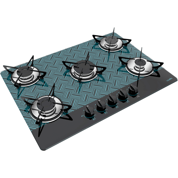 Cooktop Casavitra 5 Bocas New Vitra com Queimador Rápido, Preto - E10E55.541 Bivolt