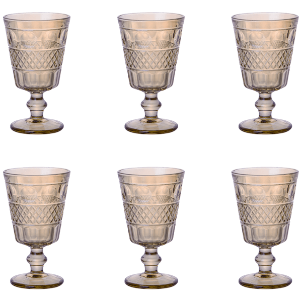 Jogo de Taças para Água Bon Gourmet Geometric, 6 Peças, 250ml, Âmbar, Vidro - 28111 Conjunto de Taças para Água Bon Gourmet Geometric, 6 Peças, 250ml, Âmbar, Vidro - 28111