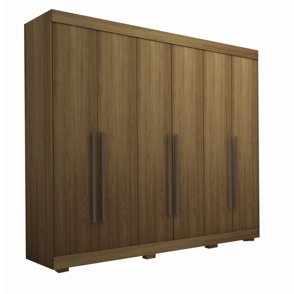 Guarda-Roupa Casal Windsor em MDF 6 Portas 6 Gavetas Bom Pastor Amendoa