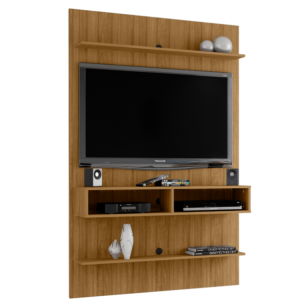 Painel para TV de até 47'', em MDP, 4 Prateleiras, 2 Nichos - Vega Cinamomo
