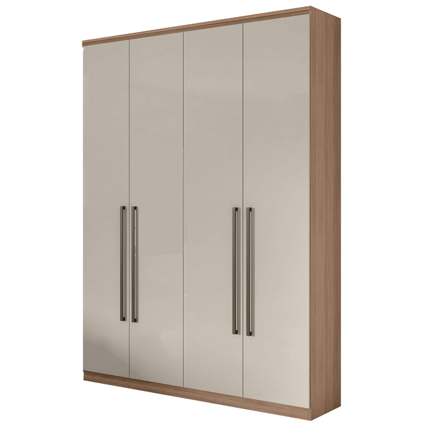 Guarda-roupa, MDF, 04 Portas, 02 gavetas, 01 Calceiro - Alonzo New Carvalho Naturale / Off White