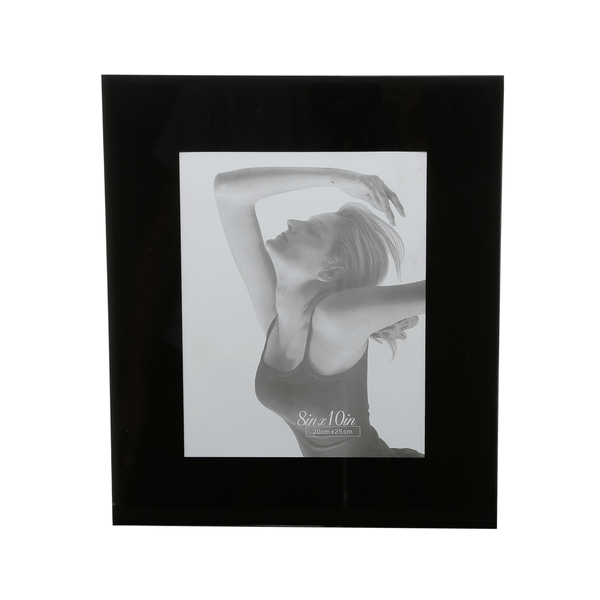 Porta-Retrato Retangular Royal, 10x15cm, Vidro, Preto - 9466