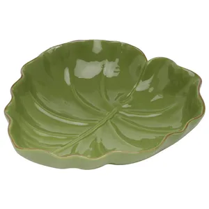 Prato Decorativo Banana Leaf Lyor, Cerâmica, Verde - 3873