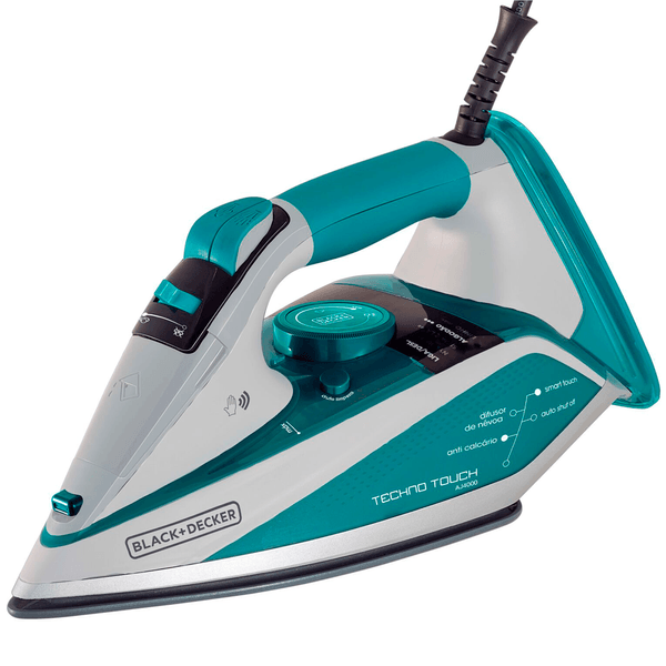 Ferro a Vapor Black & Decker, Smart Touch, Base Antiaderente, Azul - AJ4000BR 110V