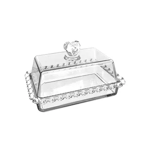 Manteigueira com Tampa de Cristal, 17x10,5x10cm - 1703