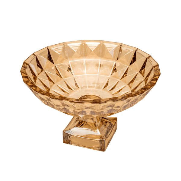 Fruteira Wolff, Cristal, Com Pé Diamant, Âmbar - 26055