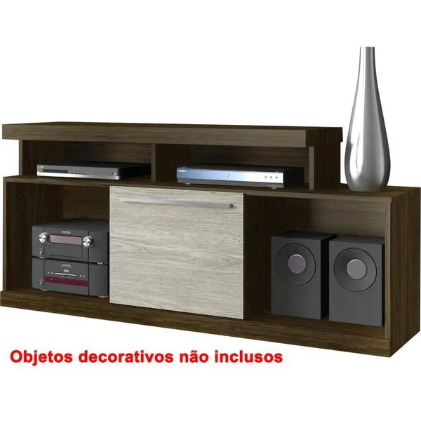 Rack com Porta Deslizante - Belaflex Rivoli Roble / Champagne