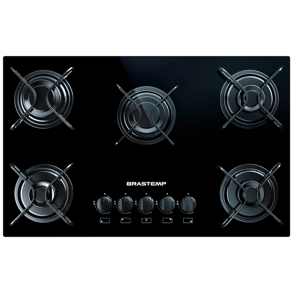 Cooktop Brastemp 5 Bocas com Vidro Temperado Preto e Acendimento Super Automático Encaixe Perfeito Na Mesa BDD75AE Bivolt