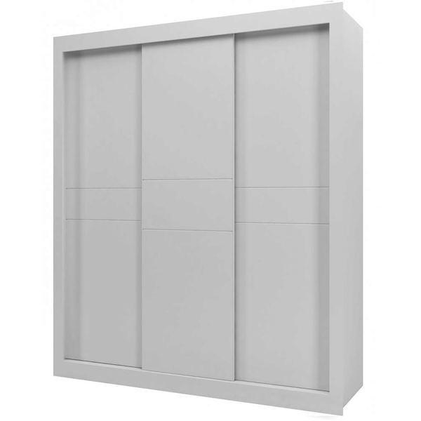 Guarda-roupas 3 Portas Deslizantes, 3 Gavetas, MDF - Canaã Móveis Esmeralda Branco Acetinado