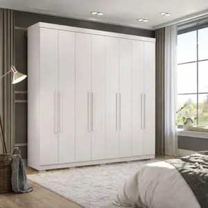 Guarda-Roupa Casal 8 Portas 4 Gavetas Santos Andira Havana Master VIP | Branco