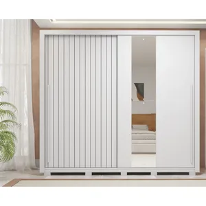 Guarda Roupa Romanus Lux em MDP 2 Portas 4 Gavetas com Espelho Branco