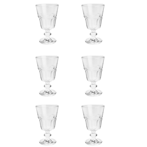 Jogo de Taças Para Água Belle Lyor, 6 Peças, Vidro, 225ml, Transparente - 6870