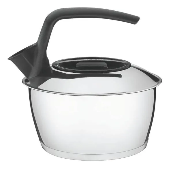 Chaleira 1,5L Tramontina Aço Inox Fundo Triplo Cabo Preto Fogão Água Chá Café