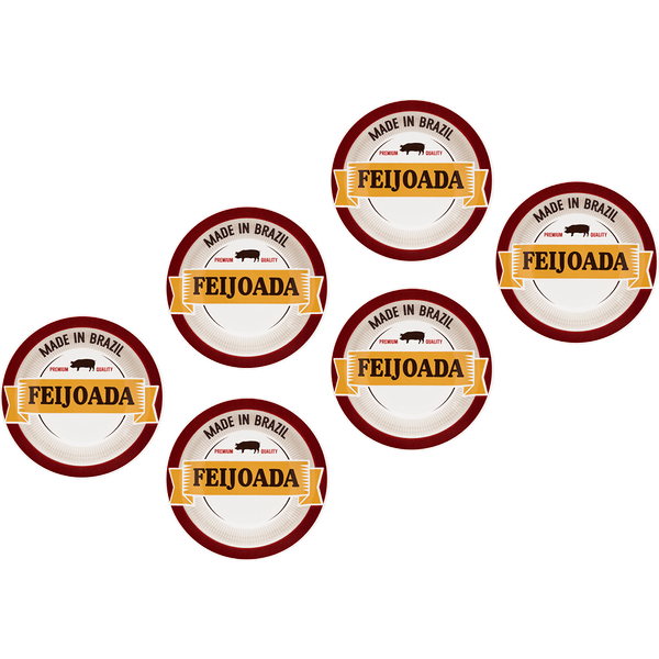 Conjunto de Pratos Fundos para Feijoada Oxford Floreal Daily, 06 Peças, Cerâmica - JM14-6797