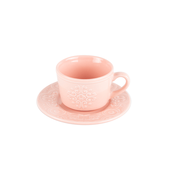 Conjunto de Xícaras Para Café Com Pires Tiles Blush, 4 Peças, 80ml, Porcelana - 17604
