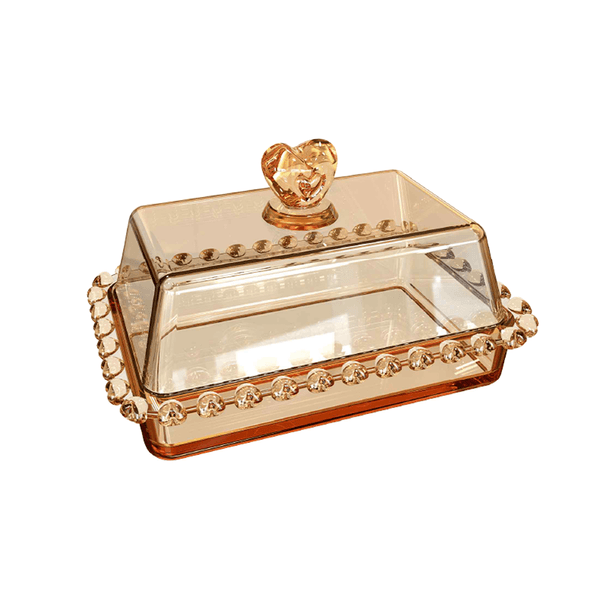 Manteigueira com Tampa de Cristal Coração, 17x10,5x10cm - 1725