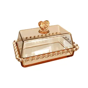 Manteigueira com Tampa de Cristal Coração, 17x10,5x10cm - 1725