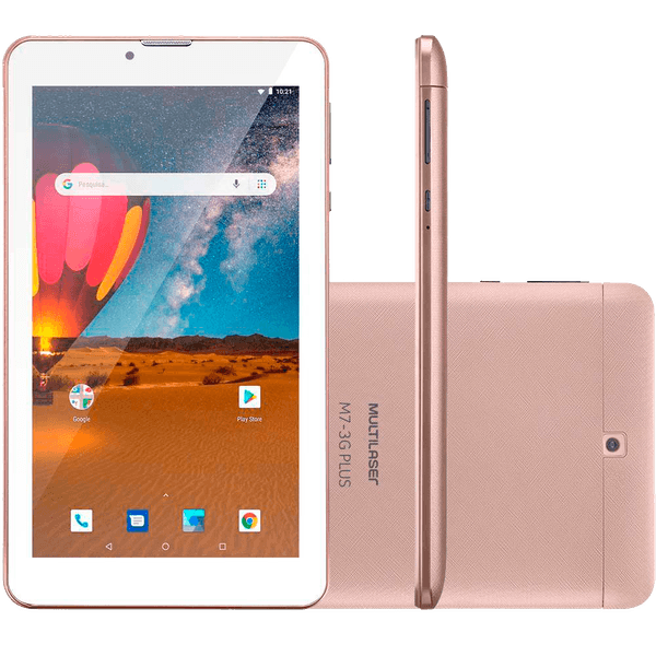 Tablet Multilaser M7 Plus, 7'', Quad-Core, 16GB, Wi-Fi, Rosa - NB305