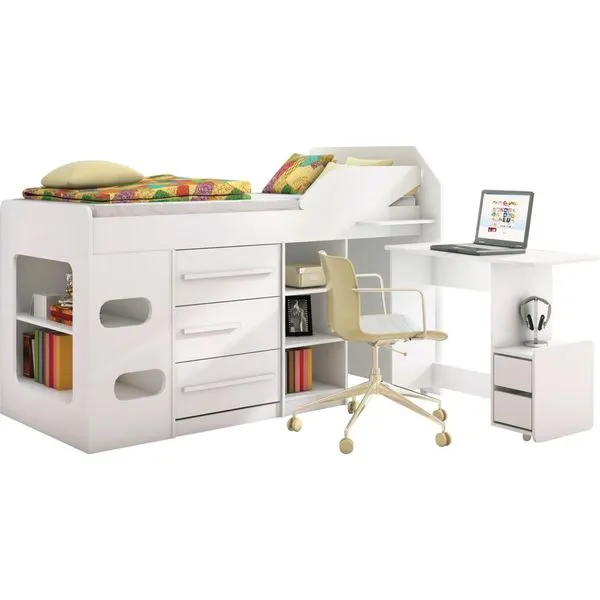Cama Solteiro Sleep - Santos Andirá Teen LOL Branco