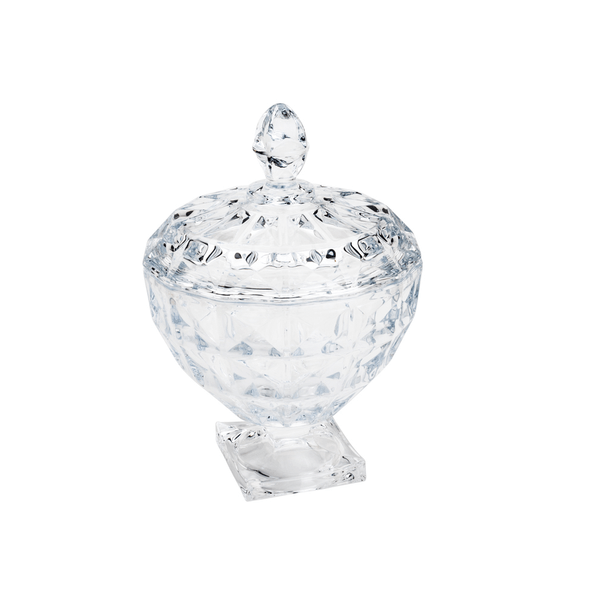 Bomboniere Diamant de Cristal Wolff, Com Pé e Tampa, 17,5x24cm - 26652