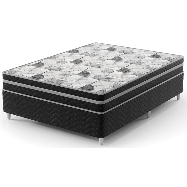 Conjunto Box Casal Dallas com Molas 138x188cm Montreal