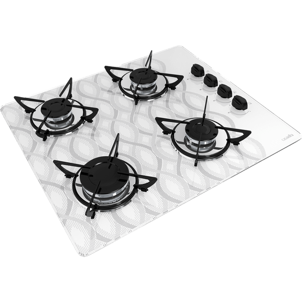 Cooktop Casavitra 4 Bocas Wavy com Queimador Rápido, Branco - E10E43.436 Bivolt