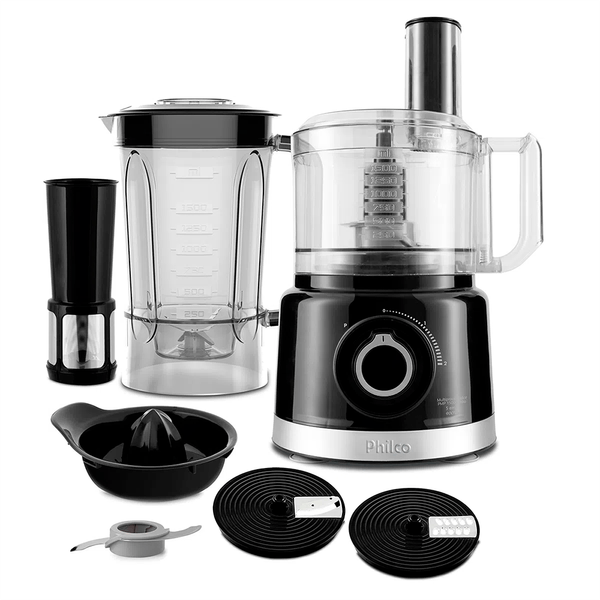 Multiprocessador Philco 5 em 1, Função Pulsar, 2 Velocidades, 900W, Preto - PMP1500P 220V