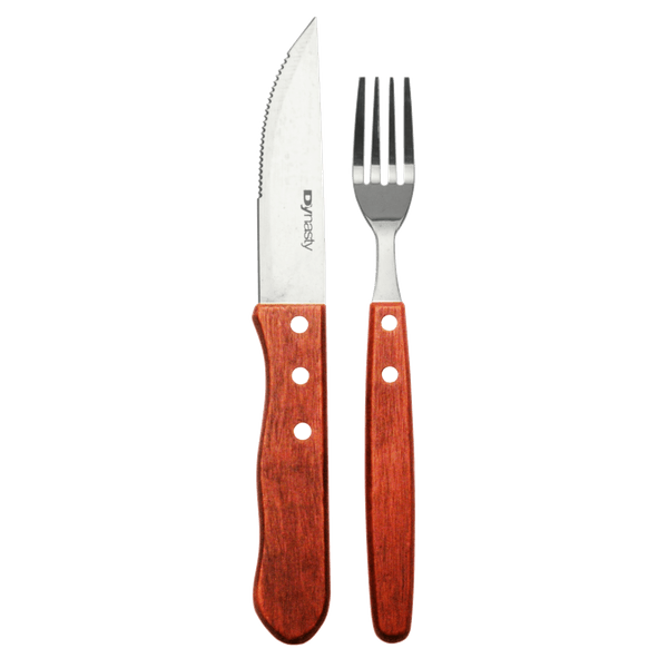 Jogo de Talheres para Churrasco Full Fit, 12 Peças, Inox/Madeira - 14501