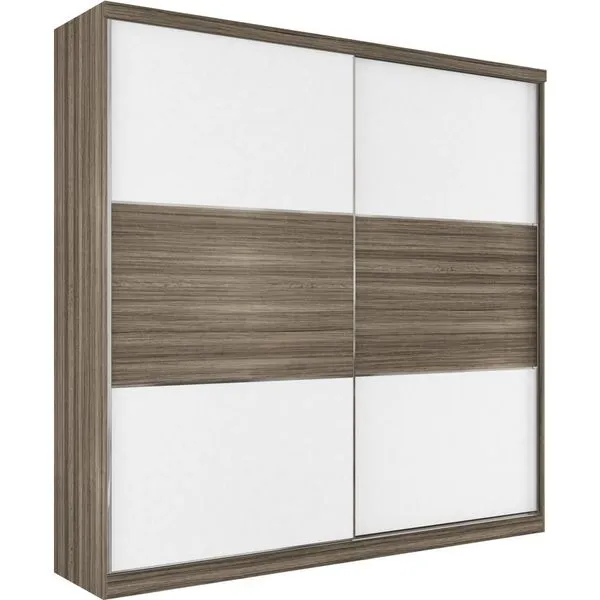 Guarda-roupa 2 Portas 4 Gavetas - Santos Andirá Supremo Flex Carvalho / Branco