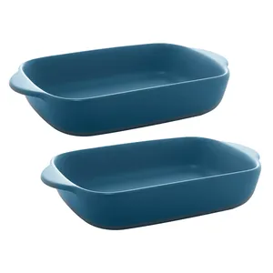 Conjunto de Travessas Nórdica, 2 Peças, 24x14 cm, Porcelana, Azul - 28727