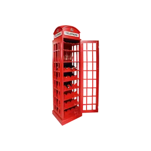 Adega de Madeira, para 15 Garrafas - Telephone Cabin Oldway Vermelho