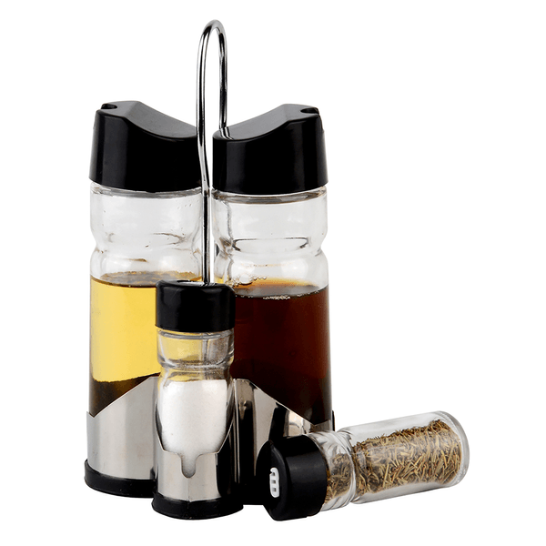 Conjunto Galheteiro de Vidro Borosilicato com Tampa de Metal Bold 500ml - Wolff
