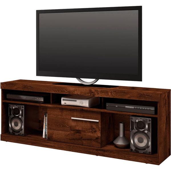 Rack com Porta Deslizante - Dj Móveis Havana Rústico Malbec