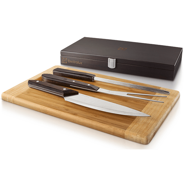 Conjunto para Churrasco Electrolux, 3 Peças, Com Caixa para Armazenar, Aço Inox - A15338701