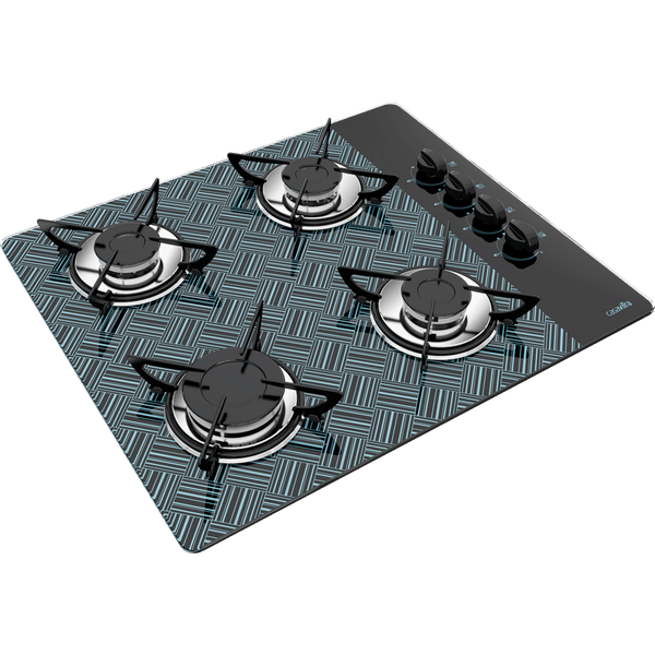 Cooktop Casavitra 4 Bocas New Vitra com Queimador Rápido, Preto - E10E43.441 Bivolt