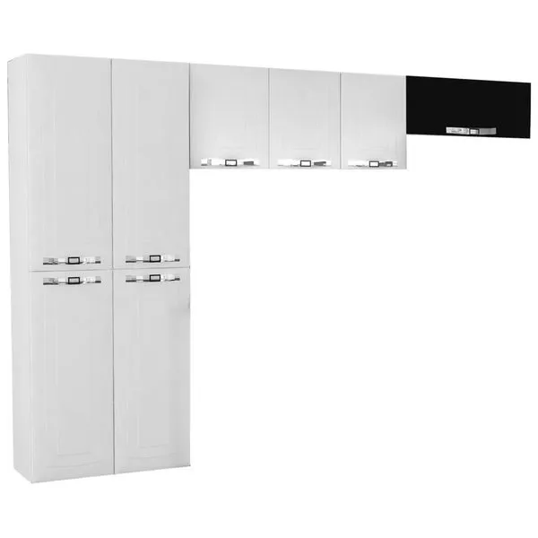 Cozinha de Aço Colormaq Class Slim Top 3 Peças Branco / Preto