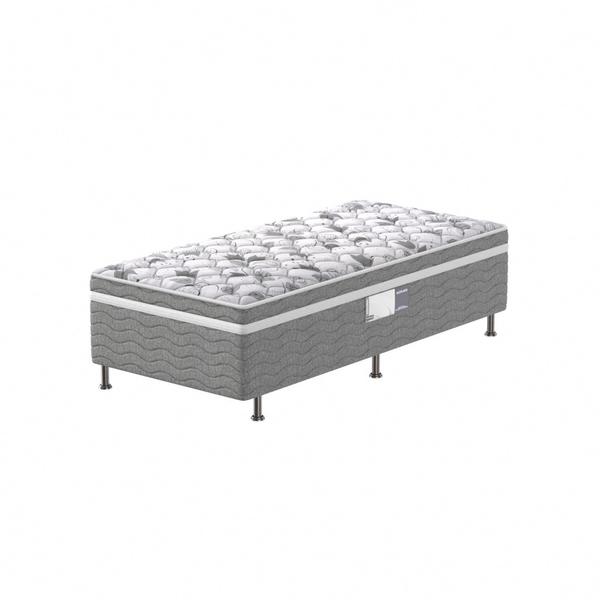 Conjunto Box Acoplado Solteiro, Espuma D28, One Side, Tecido 100% Poliester,88x188cm - Prodormir Sênior