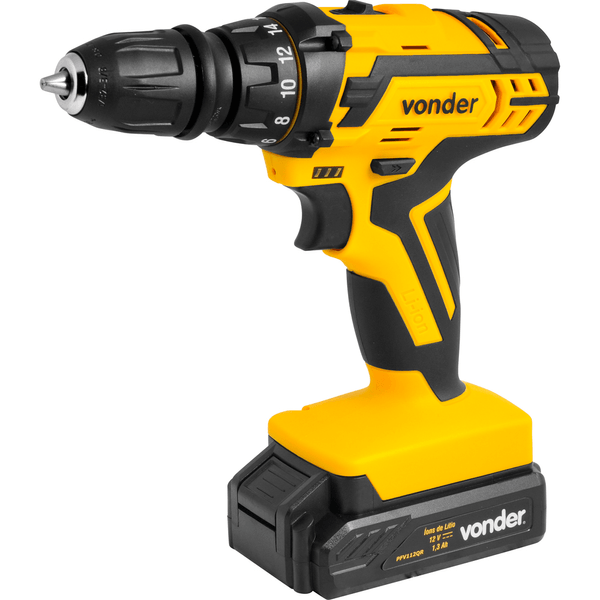 Parafusadeira/Furadeira Vonder, Quick Release, LED, Preto com Amarelo - PFV112QR Bivolt