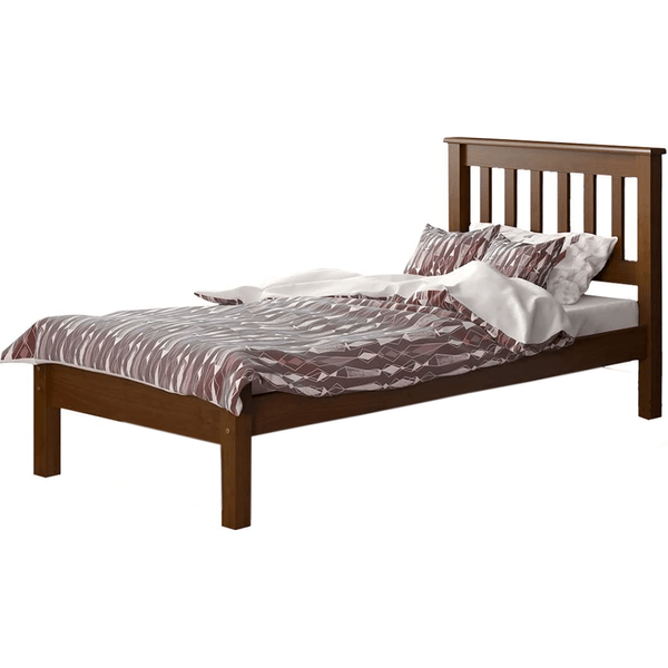 Cama Solteiro em Madeira Maciça Pinus, Pintura PU, 205 x 100 - 706 Castanho Acetinado