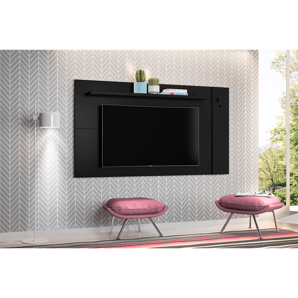 Painel Para TV Até 46'', MDF/MDP, Prateleira - Home Eyre Preto
