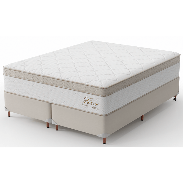 Cama Box Casal Queen, Molas Ensacadas, Com Massageador, 158x198cm - Montreal Fiore