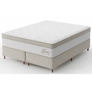Cama Box Casal Queen, Molas Ensacadas, Com Massageador, 158x198cm - Montreal Fiore