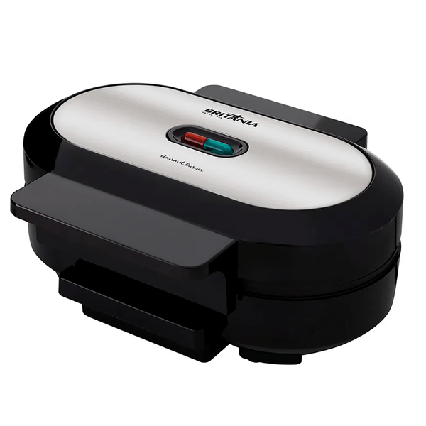 Grill e Sanduicheira Britânia, 1000W, Luz Piloto, Placas Onduladas Antiaderentes, Base Antiderrapante, Coletor de Gordura - Gourmet Burger 110V