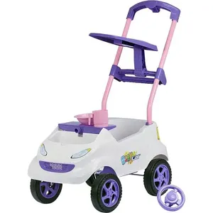 Carro Infantil com Empurrador e Capota Móvel BabyCar Branco / Lilás Homeplay - 4007