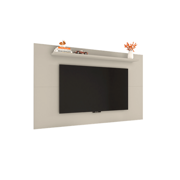 Painel para Tvs até 65'' com Prateleira, Pintura UV, MDP - Elegant Off White