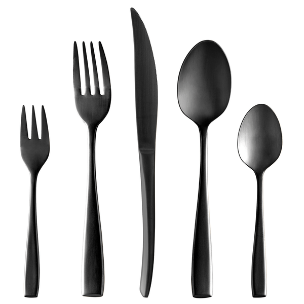 Faqueiro Wolff Davos, 30pcs, Aço Inox, Preto Fosco - 71693