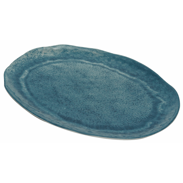 Travessa Oval Aqua Bon Gourmet, Melamina, Azul - 27794