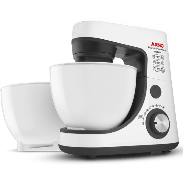 Batedeira Arno Planetária Deluxe, 500W, 2 Tigelas, 8 Velocidades, Branca - SX89 110V