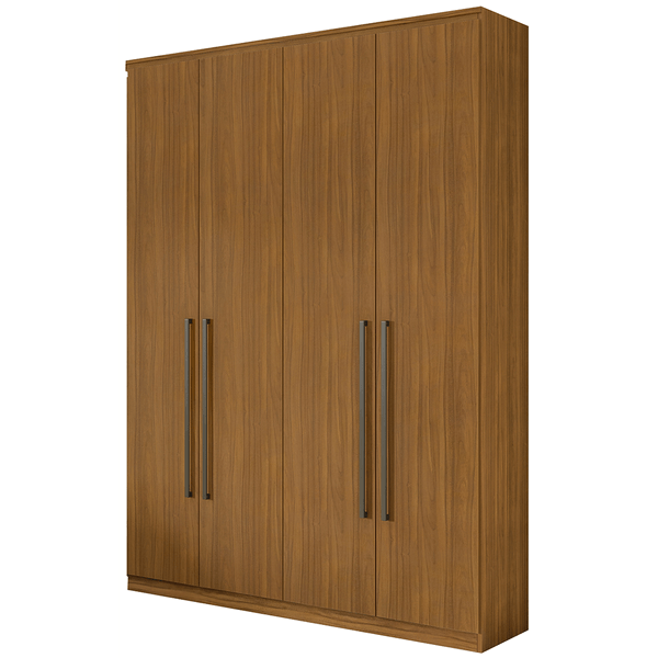 Guarda-roupa, MDF, 04 Portas, 02 gavetas, 01 Calceiro - Alonzo New Rovere Naturale