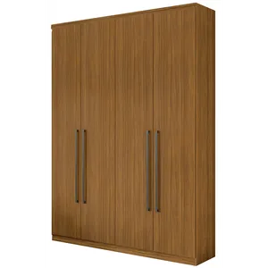 Guarda-roupa, MDF, 04 Portas, 02 gavetas, 01 Calceiro - Alonzo New Rovere Naturale